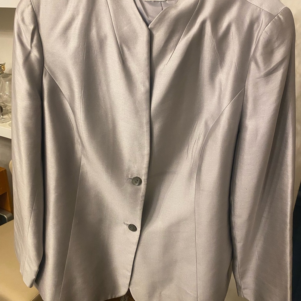 Vintage Talbots Silk Silver Pantsuit